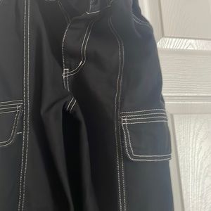 Stitched black cargo pants